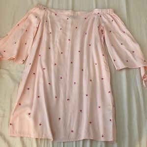 NWOT Pink Floral Cotton On Off-Shoulder Dress